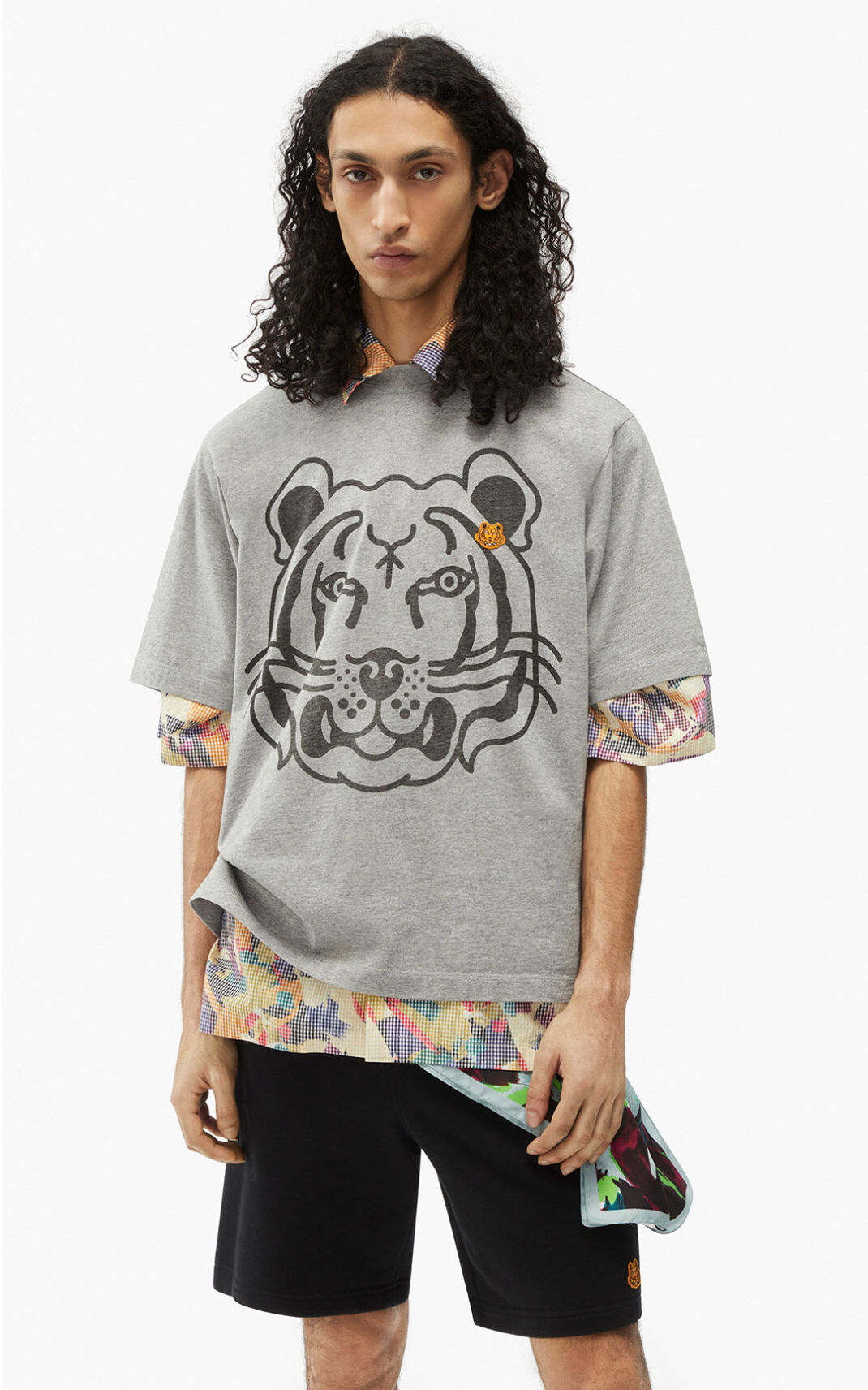 Kenzo K Tiger oversized Majice Muške - Sive - Hrvatska BQZYKR142